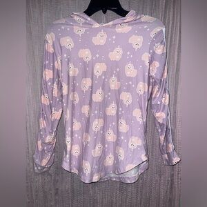 Justice Purple Long Sleeve Top with Dog Print